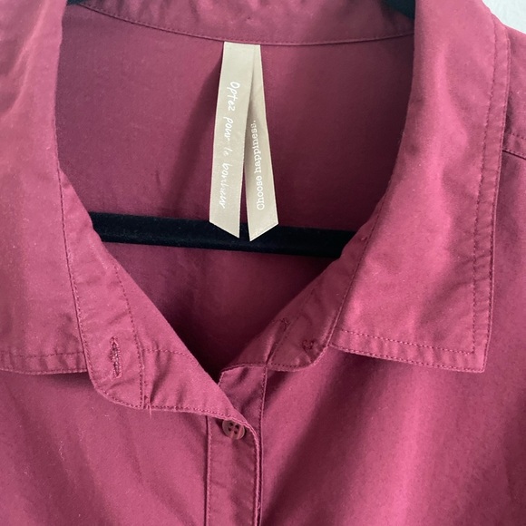 COPY PENNINGTONS Women’s Long Sleeve Shirt Top Wine Color Cotton Blend Size 2X - Picture 2 of 7